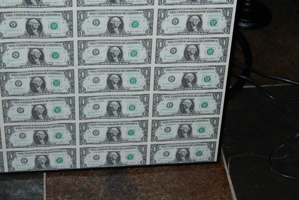 1985 Uncut Sheet of (32) One Dollar Federal Reserve Notes