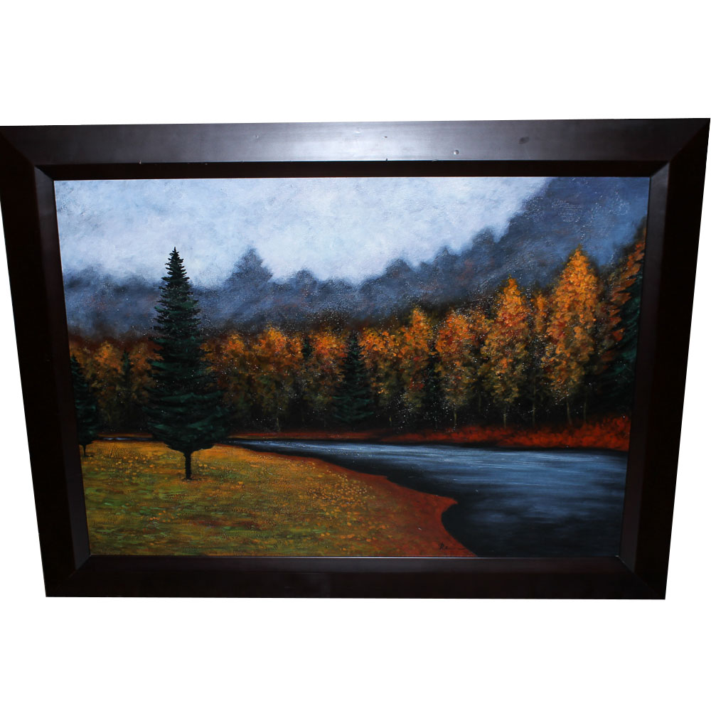 Signed Contemporary Landscape Painting