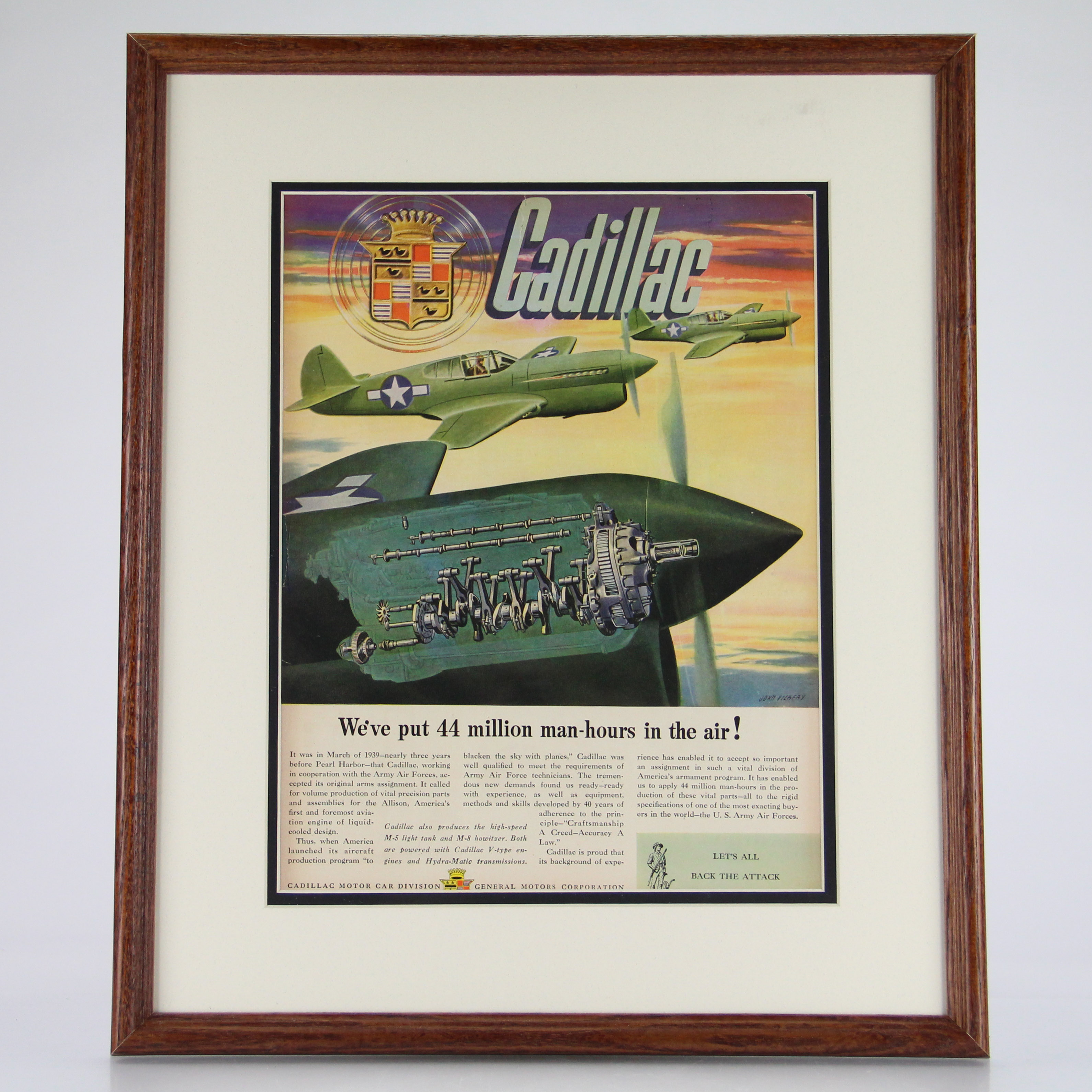 Original 1942 Magazine Ad Featuring a  WWII P-40 Warhawk