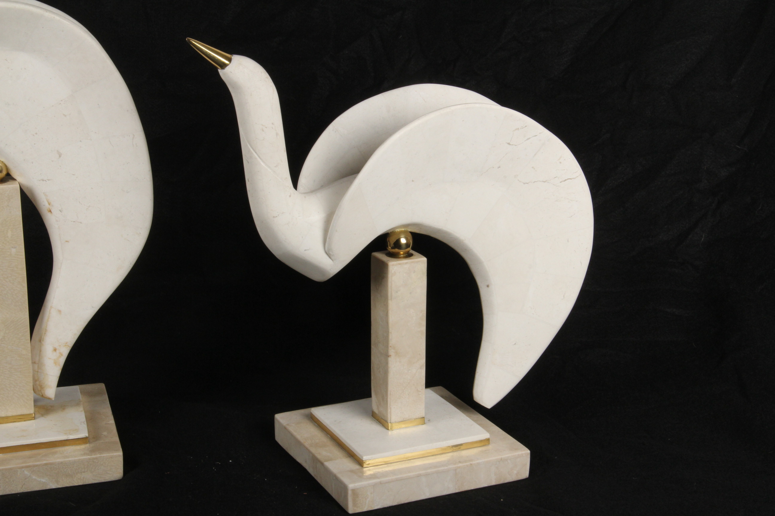 Maitland Smith Marble Bird Sculptures