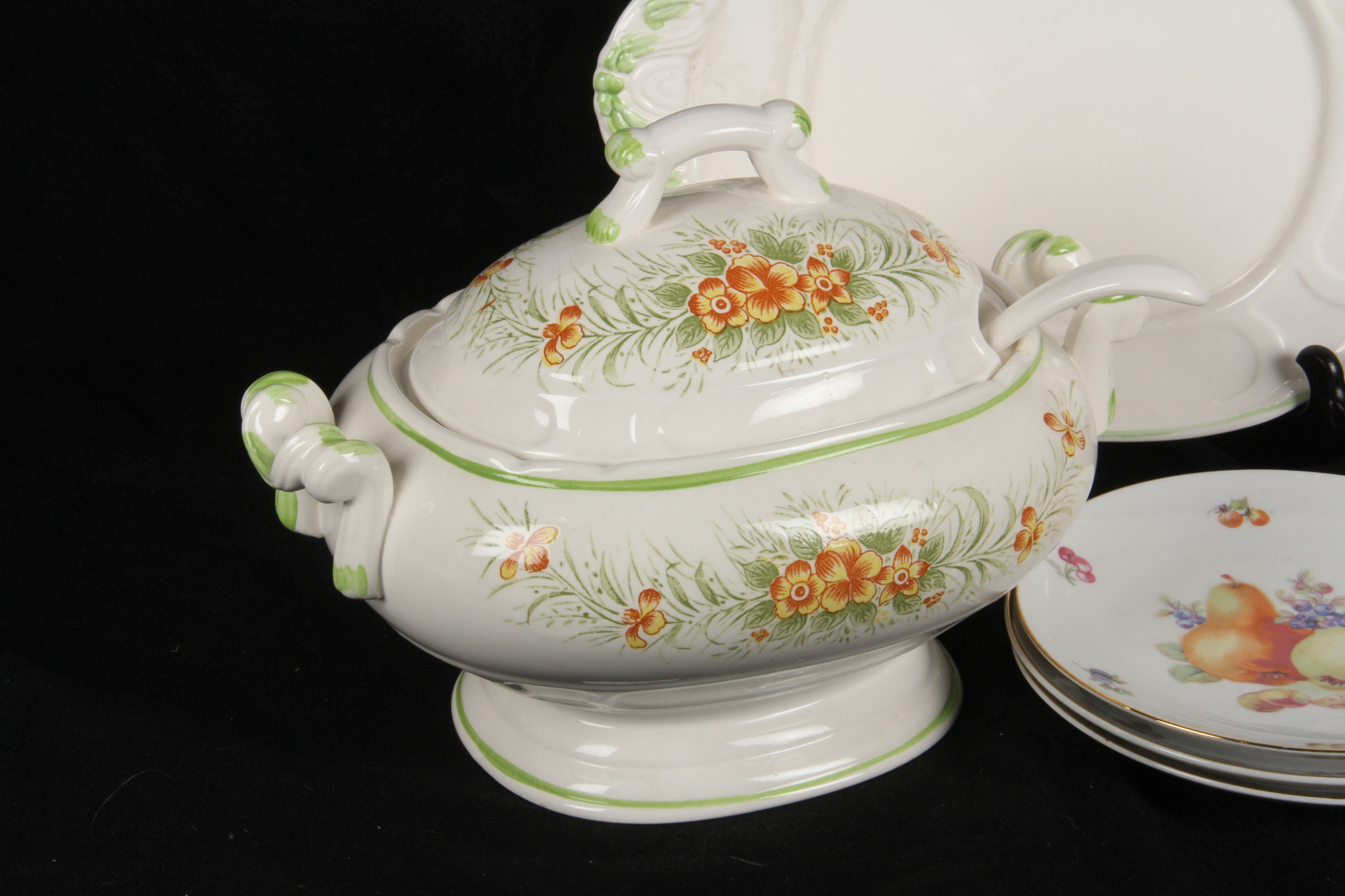 Ceramic Tureen and Plates