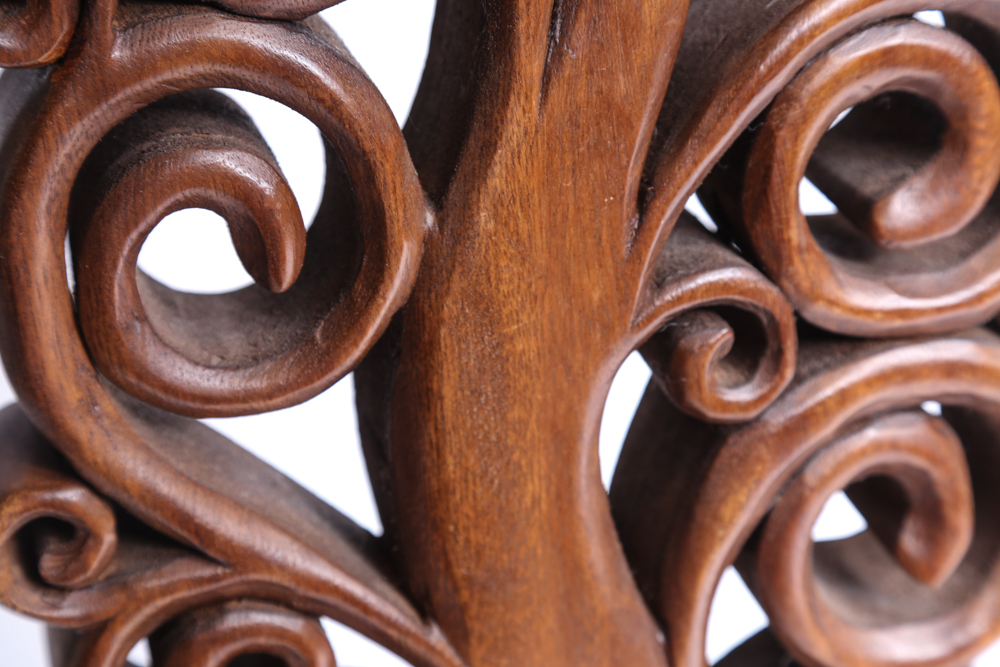 Green Glass and Wooden Leaf Home Decor