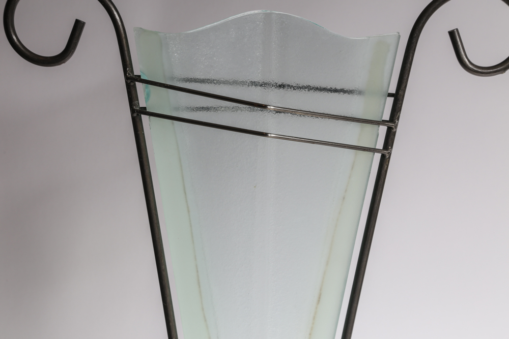 Green Glass and Wooden Leaf Home Decor