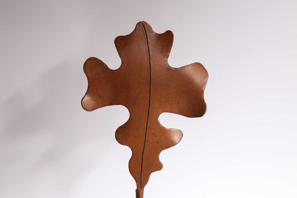 Green Glass and Wooden Leaf Home Decor