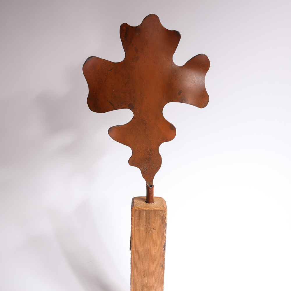 Green Glass and Wooden Leaf Home Decor