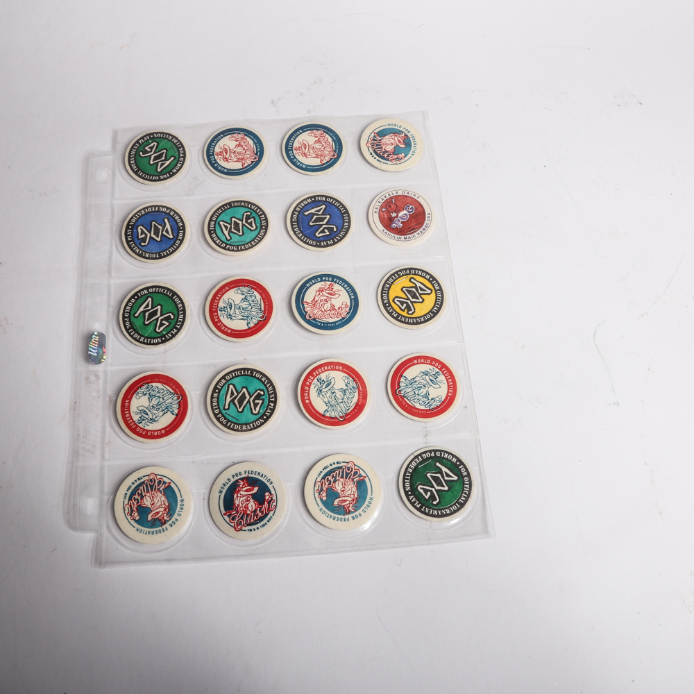 Collection of Pogs and Sports Cards