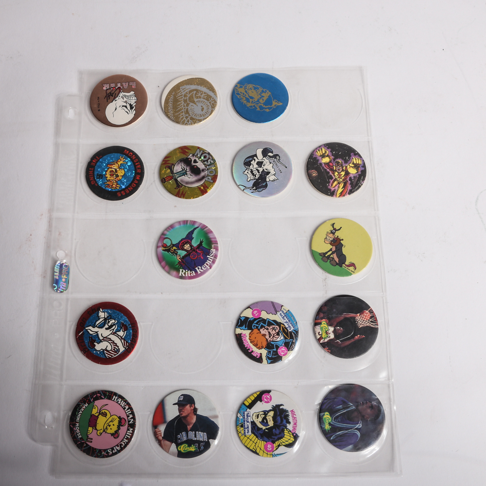 Collection of Pogs and Sports Cards