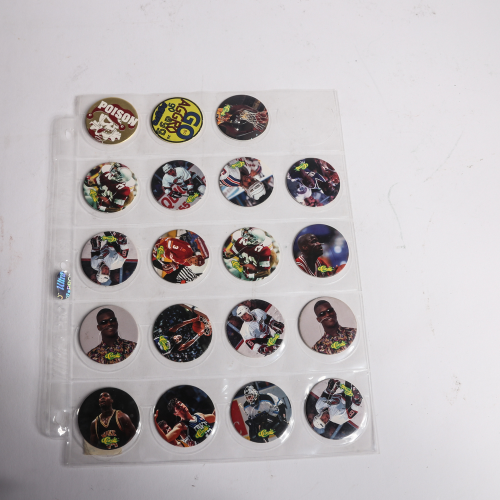 Collection of Pogs and Sports Cards