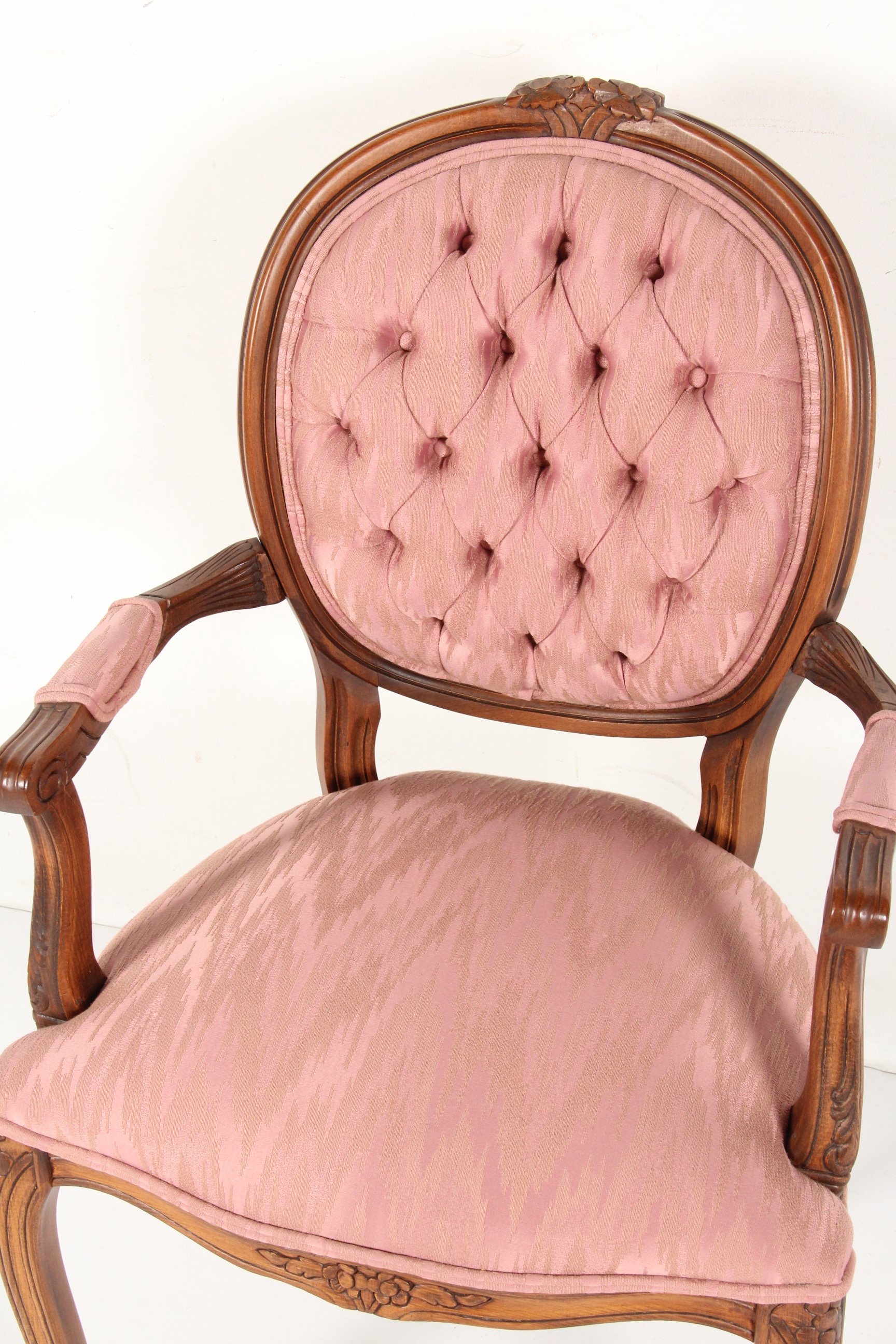 French Style Chair with Tufted Balloon Back