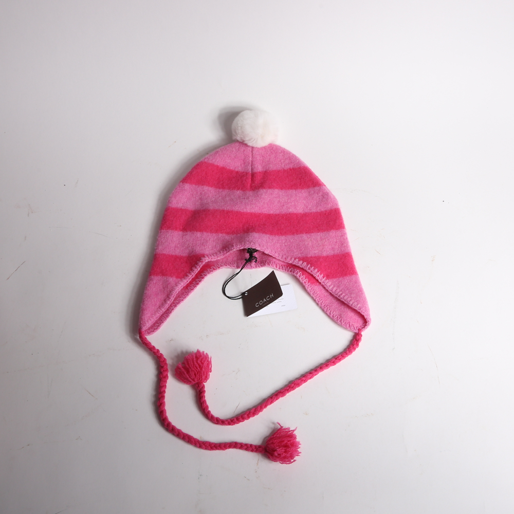 Coach Lambswool Pink Winter Hat