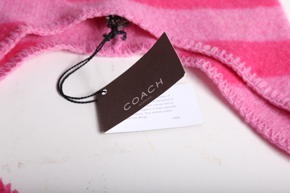 Coach Lambswool Pink Winter Hat