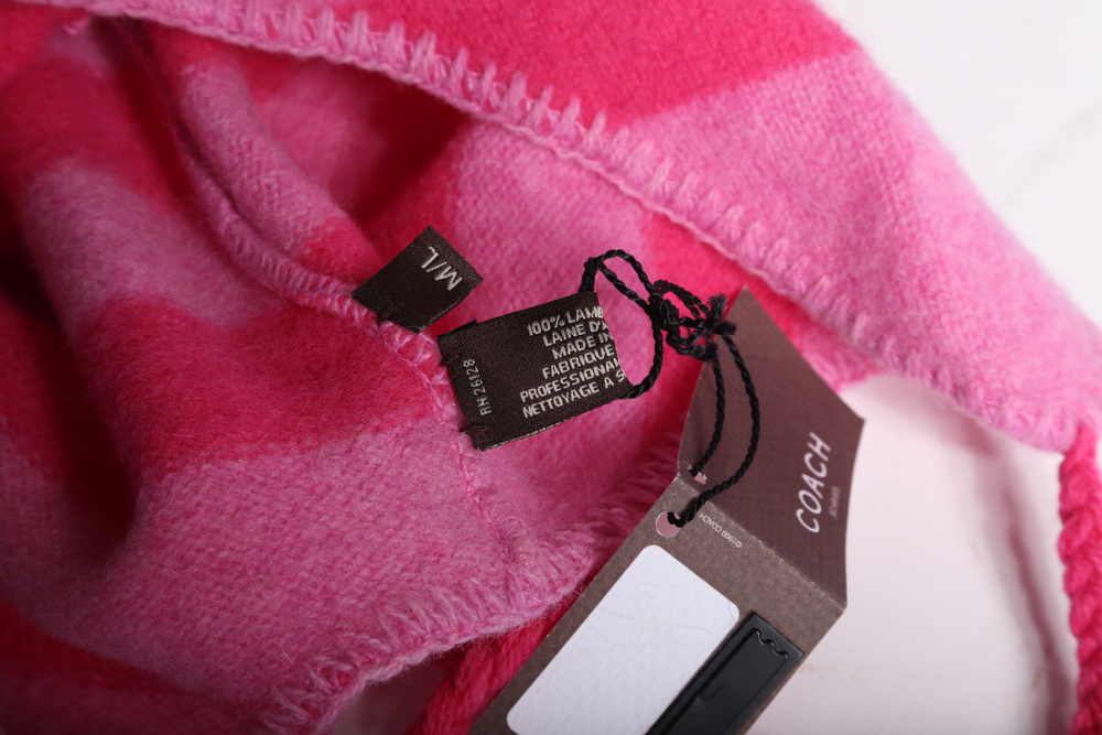 Coach Lambswool Pink Winter Hat