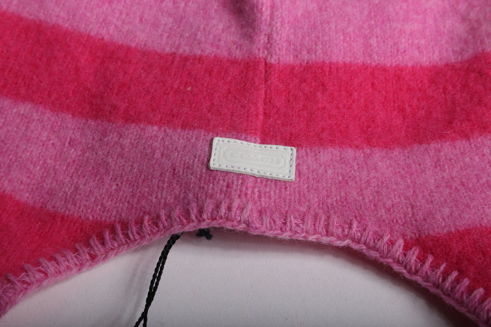 Coach Lambswool Pink Winter Hat