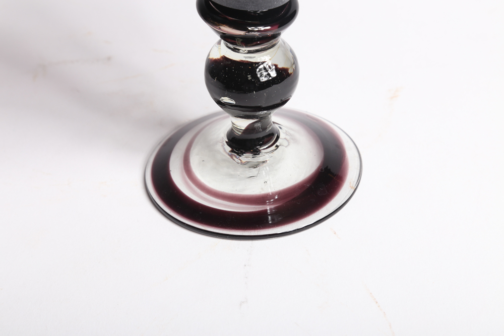 Smoky Purple Blown Glass Goblets