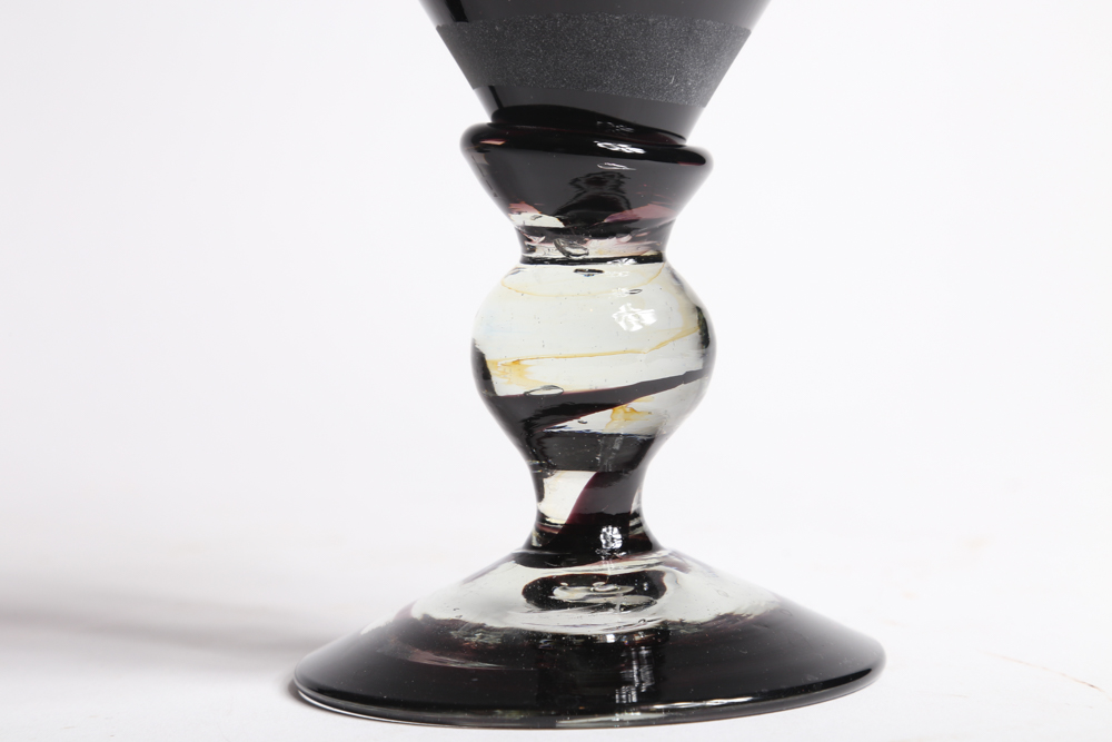 Smoky Purple Blown Glass Goblets