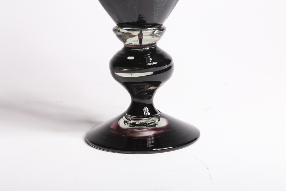 Smoky Purple Blown Glass Goblets