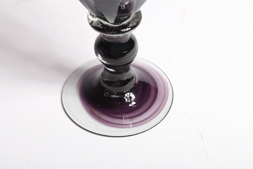 Smoky Purple Blown Glass Goblets