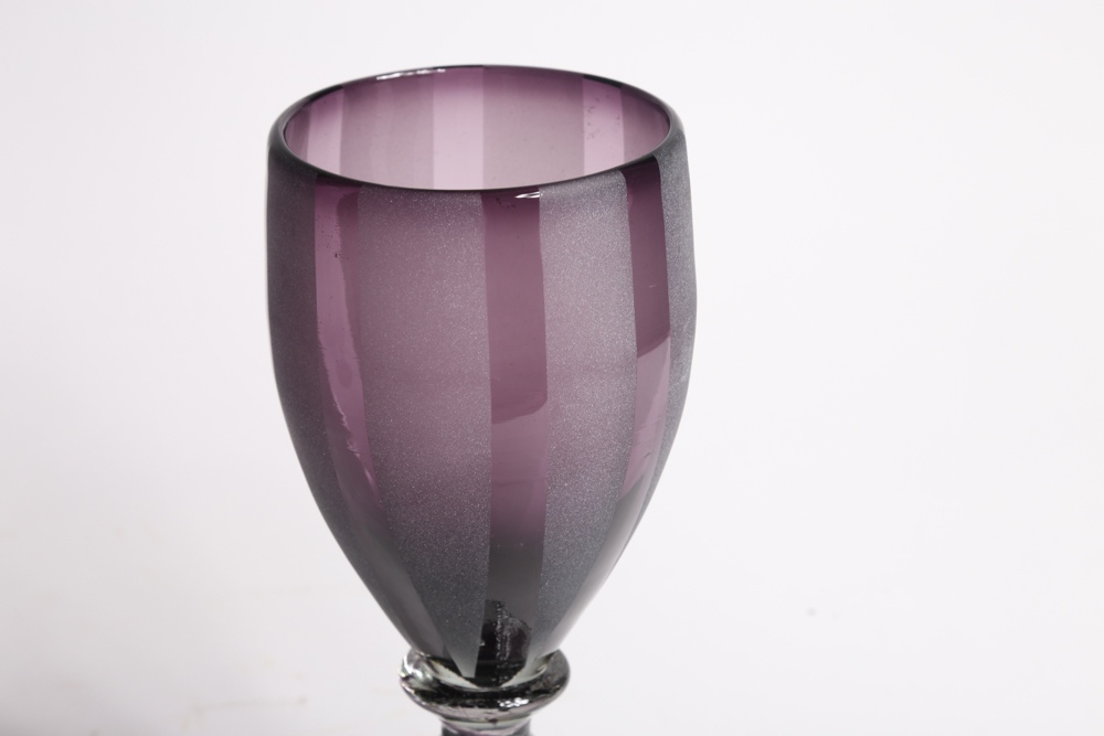 Smoky Purple Blown Glass Goblets
