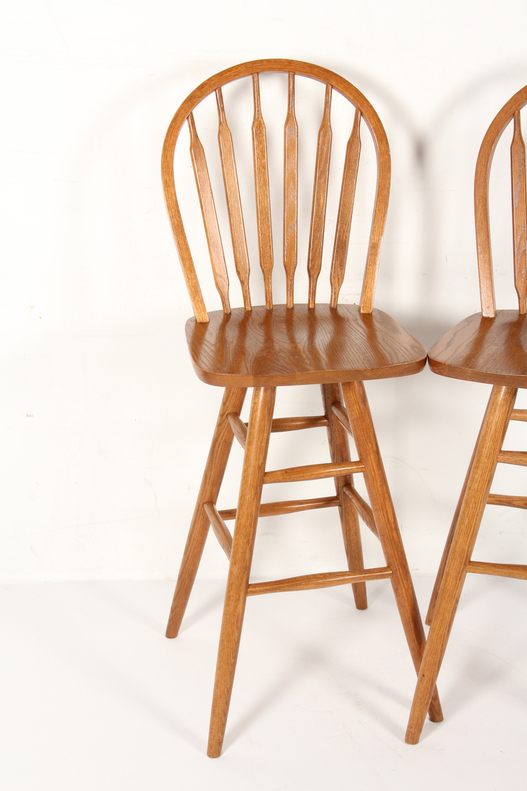 Two Oak Bar Chairs