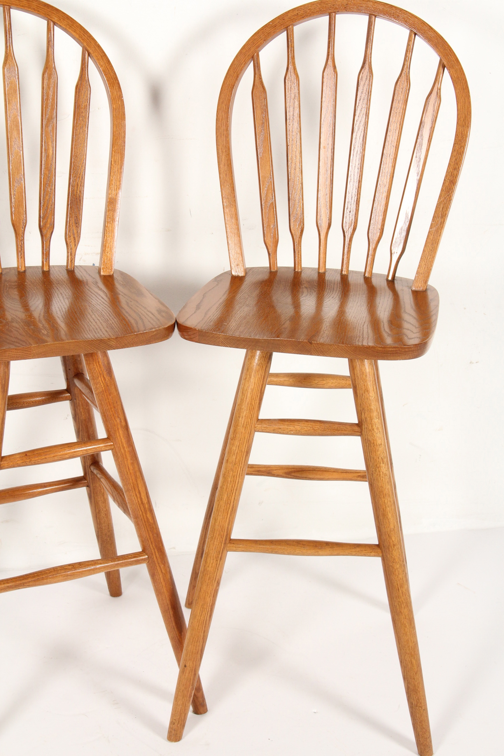 Two Oak Bar Chairs