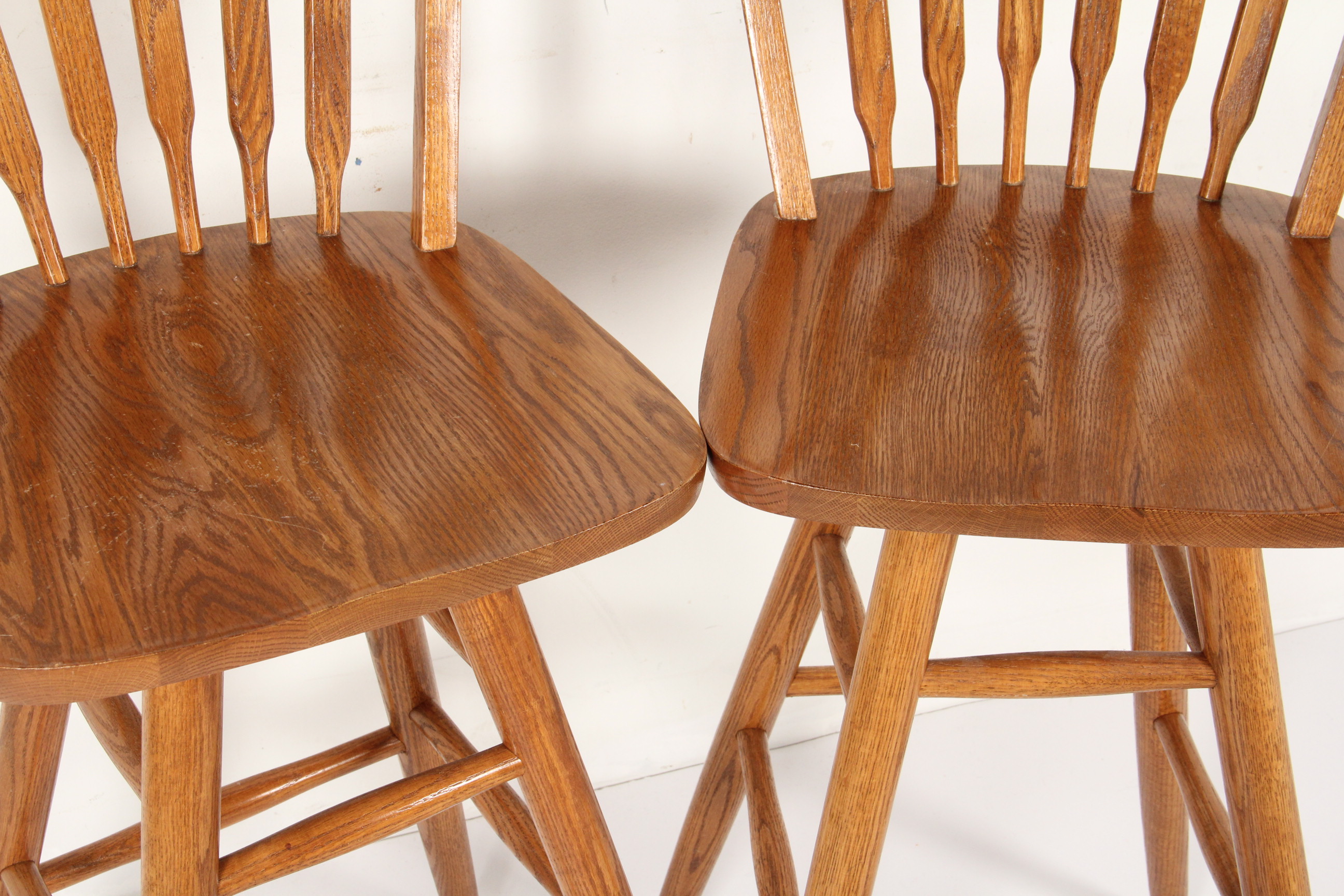 Two Oak Bar Chairs