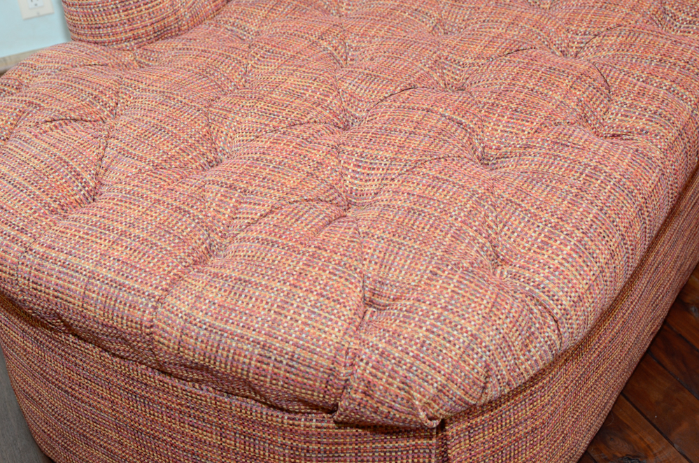 Left-Arm Chaise Lounge with Tweed Upholstery