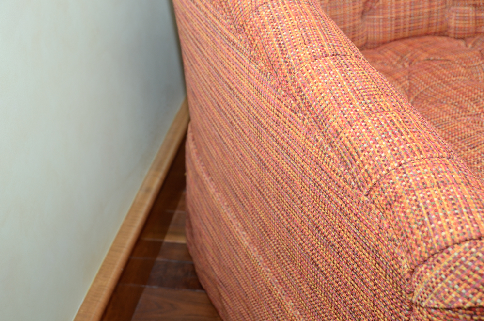 Left-Arm Chaise Lounge with Tweed Upholstery