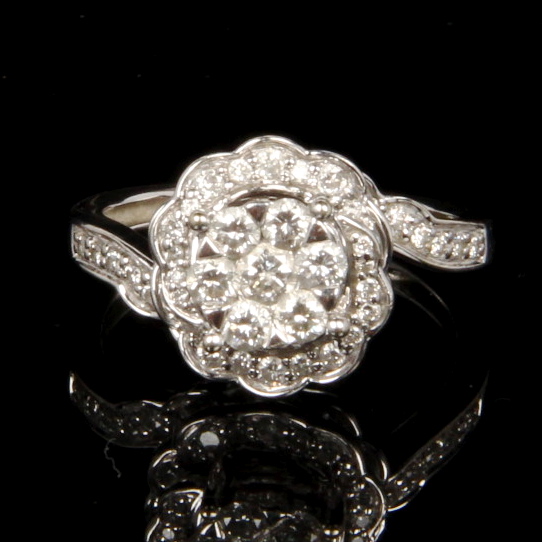 14K White Gold 1.00 CTW Diamond Ring