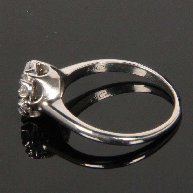 Platinum 0.50 CTW Diamond Cluster Ring