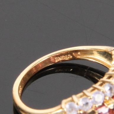 14K Yellow Gold Tanzanite and Pink Tourmaline Ring