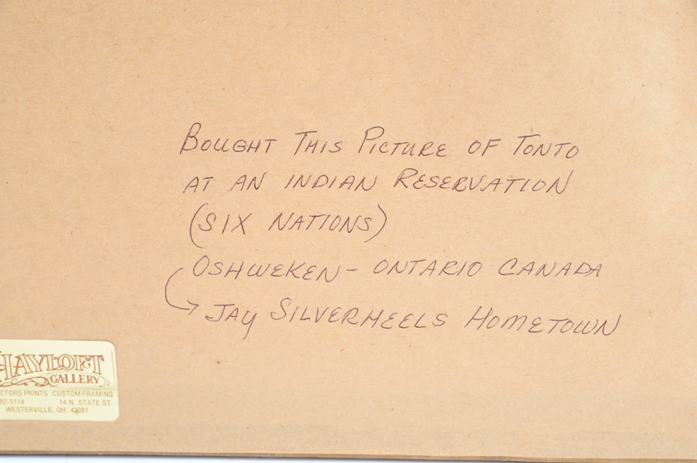 Ray Skye "Tonto (Jay Silverheels)" Signed Limited Edition Print