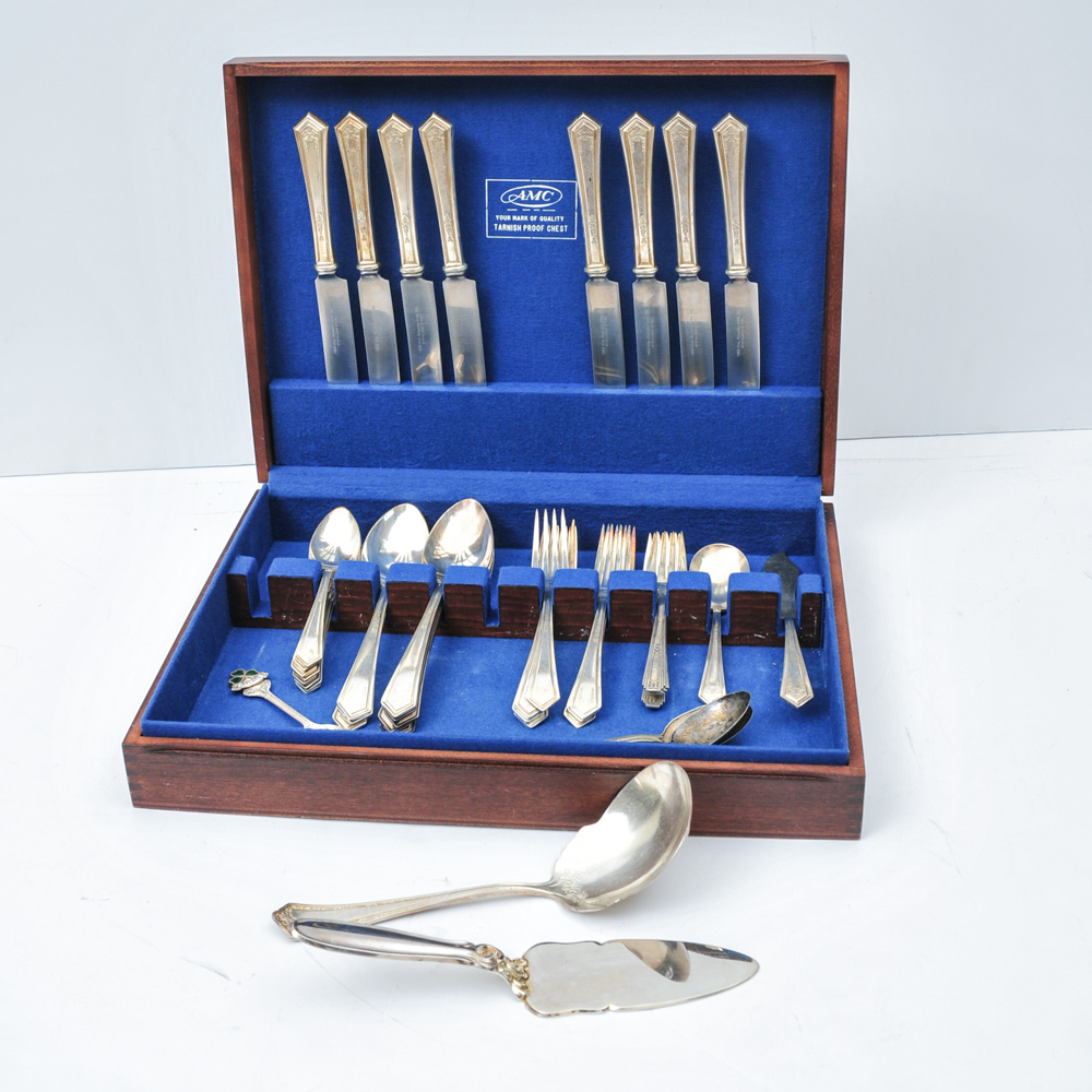 1865 WM Rogers XII  Silver Plate Flatware in Case