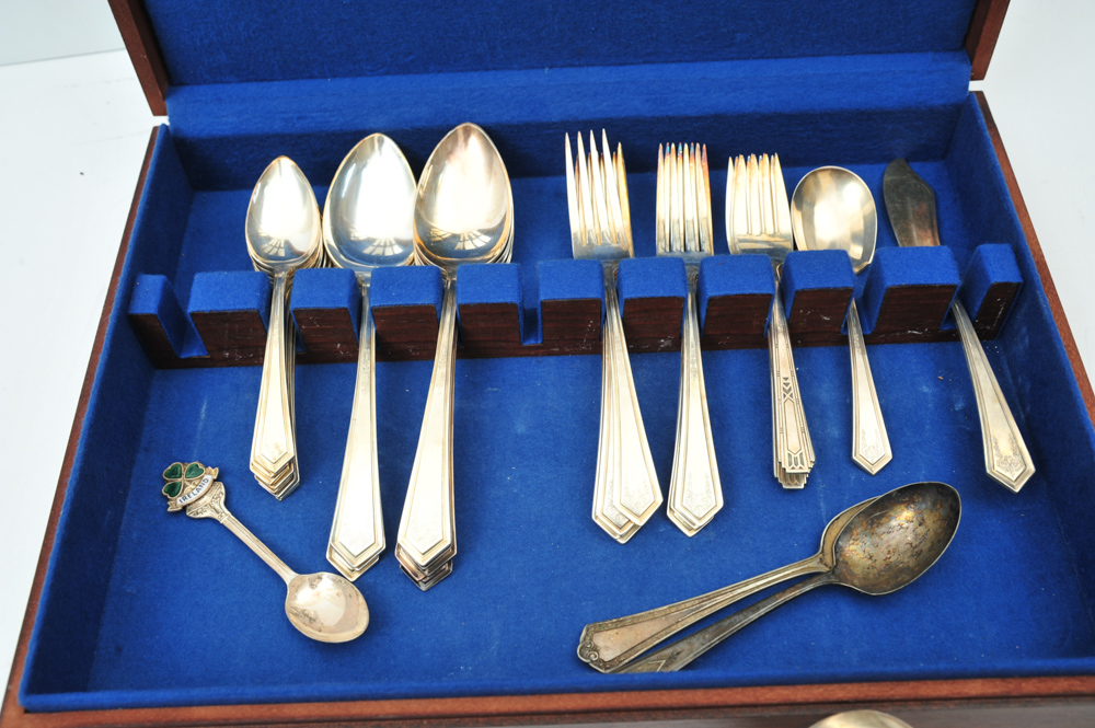 1865 WM Rogers XII  Silver Plate Flatware in Case