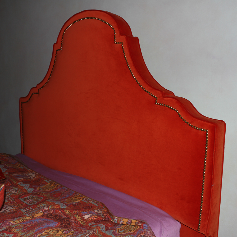 Queen Size Headboard with Nailhead Trim