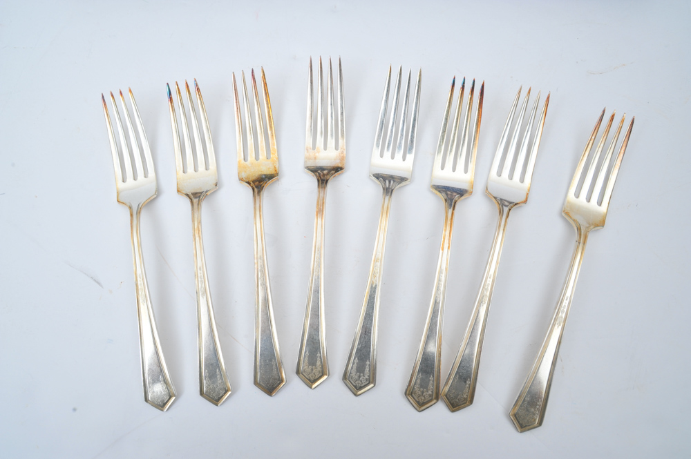 1865 WM Rogers XII  Silver Plate Flatware in Case