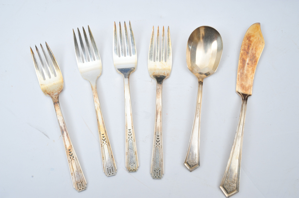 1865 WM Rogers XII  Silver Plate Flatware in Case