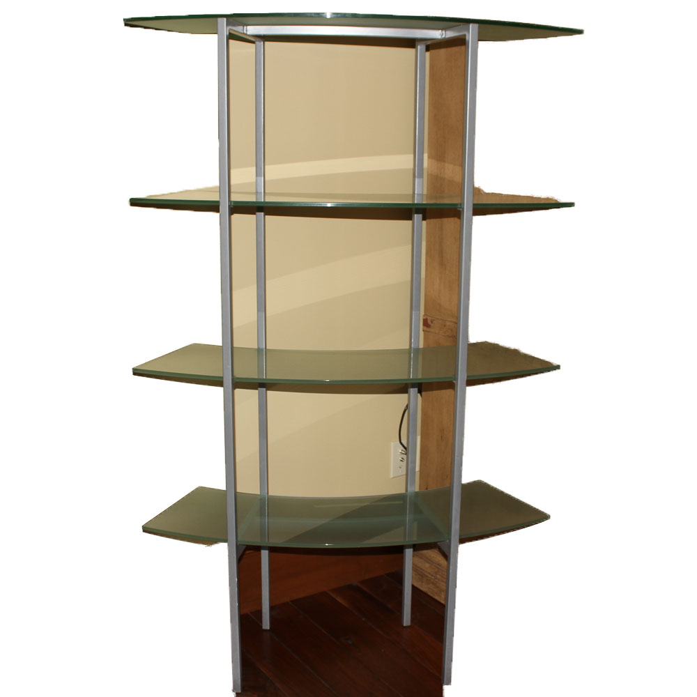 Curved Glass Display Shelf