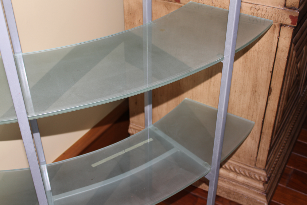 Curved Glass Display Shelf