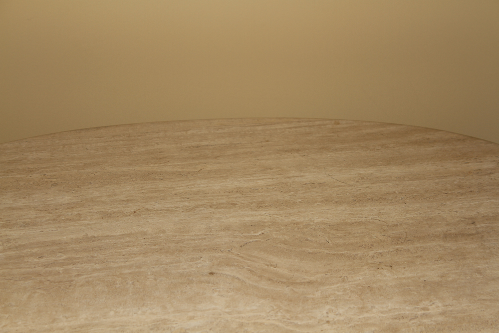 Circular Marble-Topped Nightstand