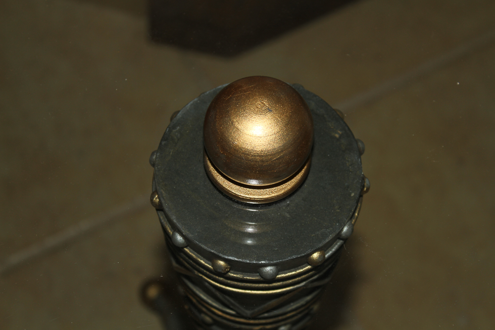 Mixed Metallics Tall Side Table with Glass Top