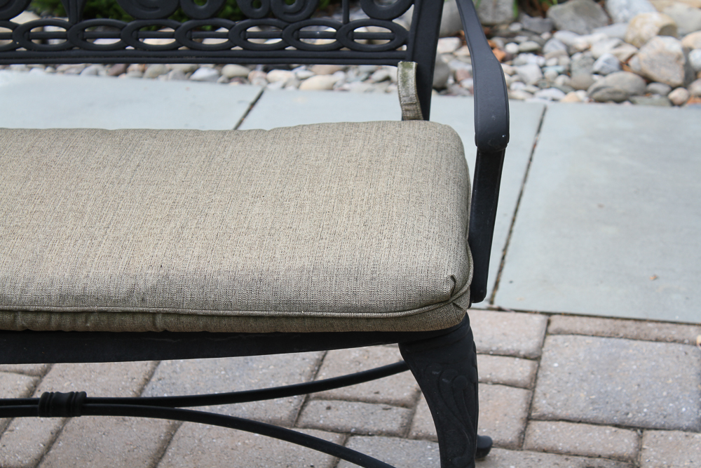 Metal Patio Bench with Cushion