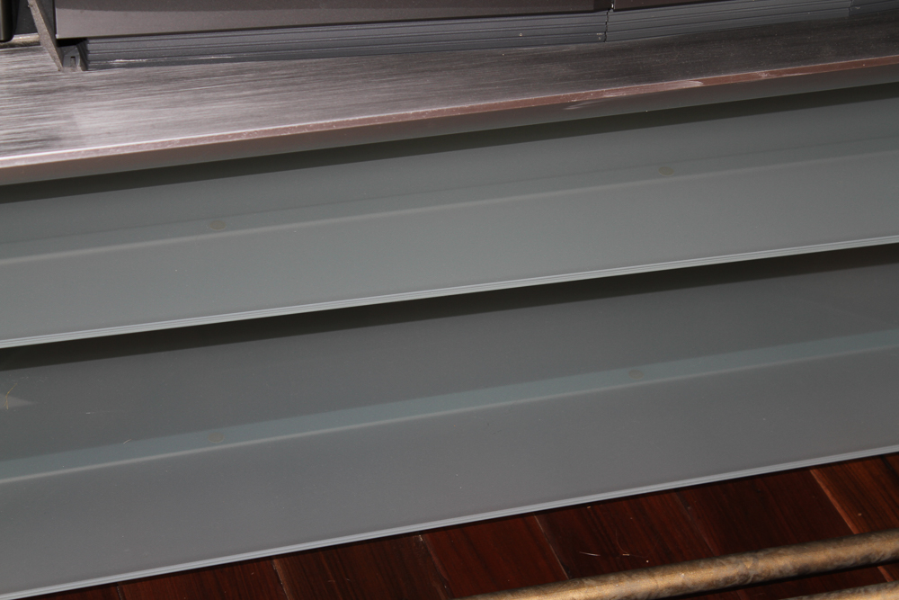 Contemporary Stainless Steel and Glass TV Stand