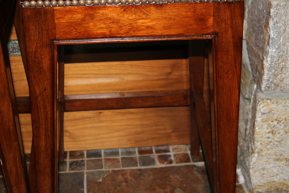 Set of Three Saddle Style Bar Stools