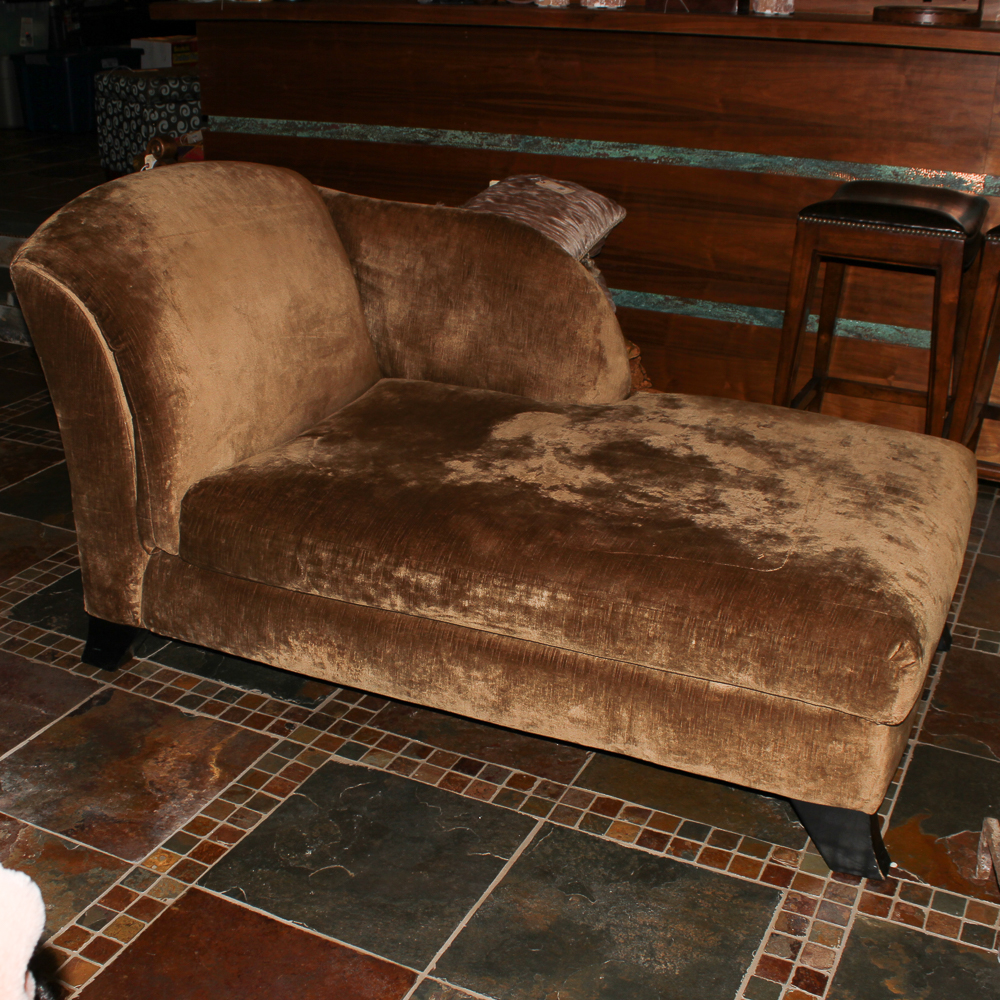 Brown Velvet Chaise Lounge