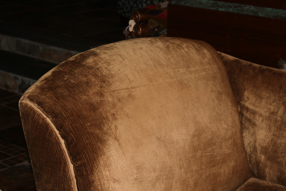Brown Velvet Chaise Lounge