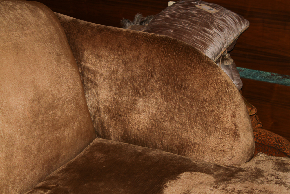 Brown Velvet Chaise Lounge