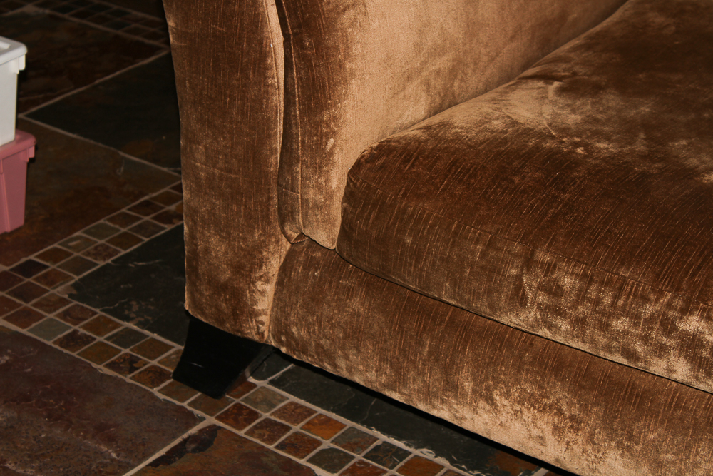 Brown Velvet Chaise Lounge