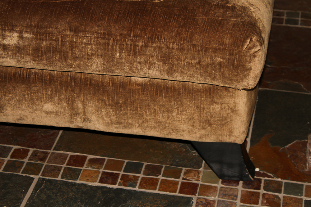 Brown Velvet Chaise Lounge