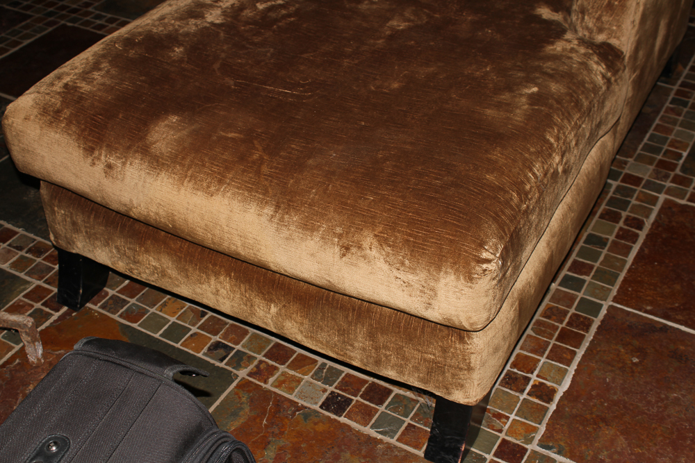 Brown Velvet Chaise Lounge