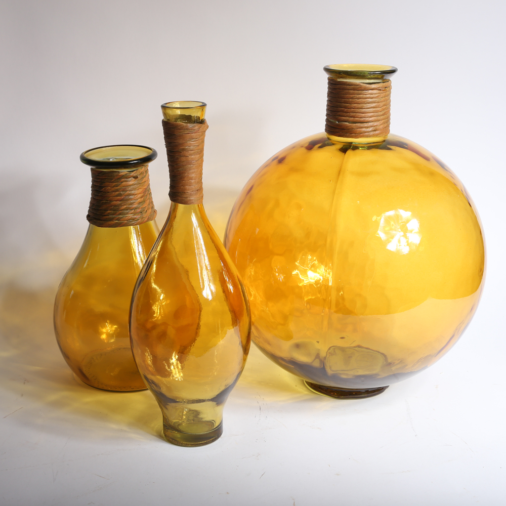 Decorative Glass Vessel Trio